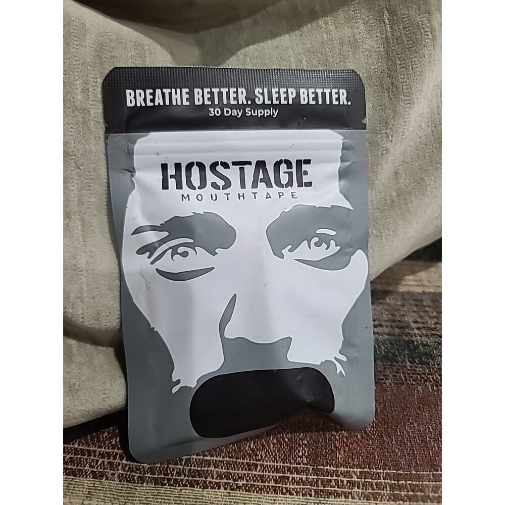 Hostage Mouth Tape Breathable and Effective 30 Pack 1 Month Supply BLACK